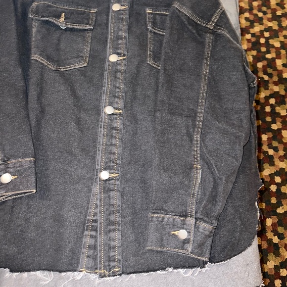 Princess Polly Allen Denim Jacket in Black Size 4 New with tag - Picture 8 of 14